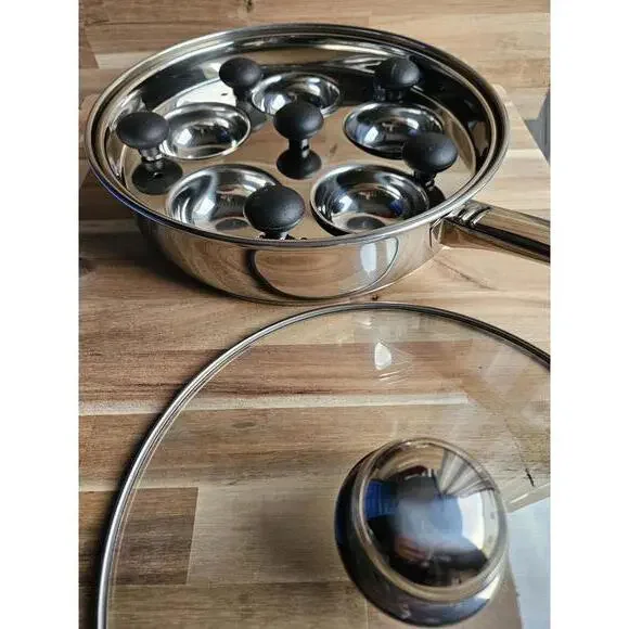 Norpro Stainless Steel 10.25" Egg Poacher & Skillet Set (#669) - 6 Cup - Picture 2 of 14